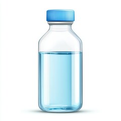 Clear IV Saline Solution in Bottle Vector Illustration