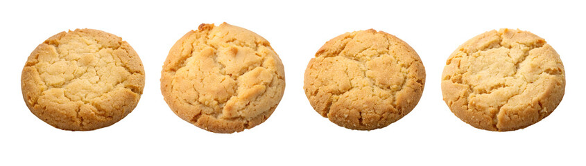 Butter Cookie Isolated on Transparent or White Background