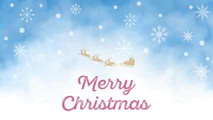 水彩手描きのクリスマス背景素材　ベクターイラスト　16:9　バナー、フレーム、テンプレート