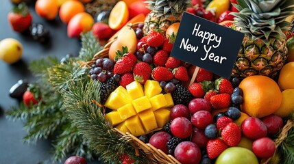 Vibrant Fruit Basket for New Year Celebration