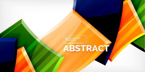 Colorful geometric abstract shapes. Illustration For Wallpaper, Banner, Background, Card, Book Illustration, landing page