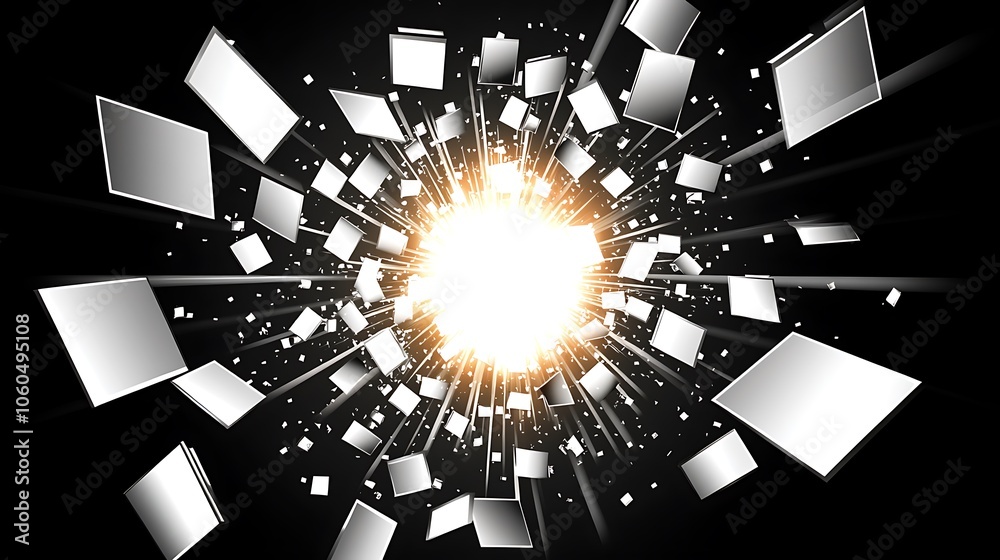 Poster abstract background with light explosion clean blank canvas with empty space for designs