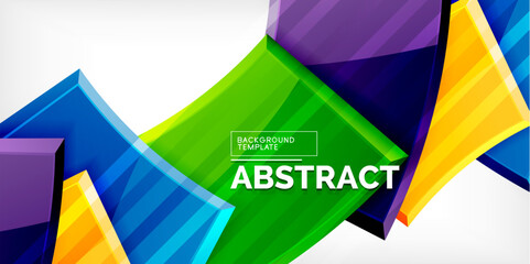 Round 3d shapes, plates background. Creative composition design template