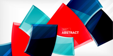 Round 3d shapes, plates background. Creative composition design template