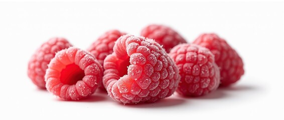 Frosted raspberry isolated on white background