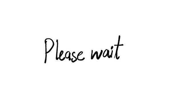 please wait on white background video