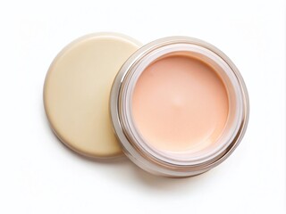 Creamy Light Beige Concealer Swatch on White Background for Beauty and Makeup Photography