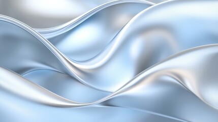 Fototapeta premium Elegant Flowing Silk Fabric with Soft Blue Hues and Texture