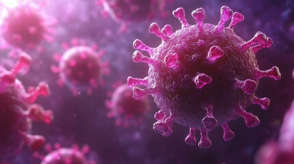 Fototapeta premium Exploring the Microscopic World of Viruses: Detailed Insights into Coronavirus Structure and Function
