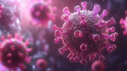 Obraz premium Stunning Microscopic Visualization of a Virus: Understanding Disease and Its Impact on Health