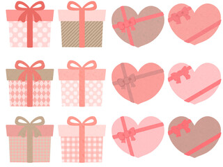 バレンタインデーのプレゼントボックスのイラスト