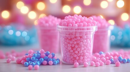 Delightful Display of Colorful Candy Beads in Jars: A Sweet Treat Photography Showcase