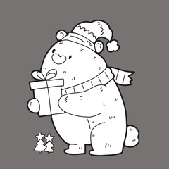 Cute children Christmas Cute hand drawn Elements Illustration cards