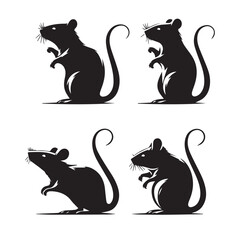 Silhouette of Standing Rat Standing Rat Silhouette Illustration Silhouette Art of a Rat Standing Upright