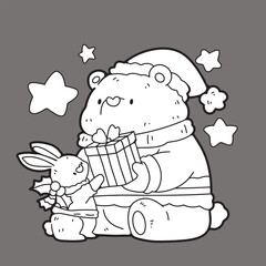 Cute children Christmas Cute hand drawn Elements Illustration cards