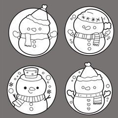 Cute children Christmas Cute hand drawn Elements Illustration cards