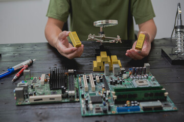 Extracting gold from computers involves recovering precious metals from electronic components. This...