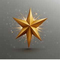 Obraz premium Golden Star Symbol, Isolated on White or verities Transparent Background 