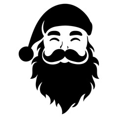 Fototapeta premium A Smiling Santa Claus head silhouette illustration