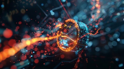 A gymgoer effortlessly tracks heart rate steps and calories burned on their 5Gconnected fitness bracelet.