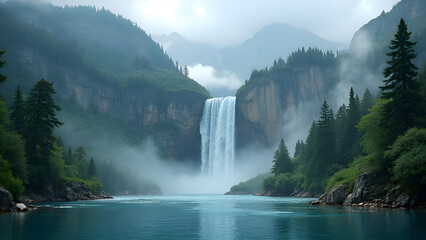 Fototapeta premium waterfall in the mountains