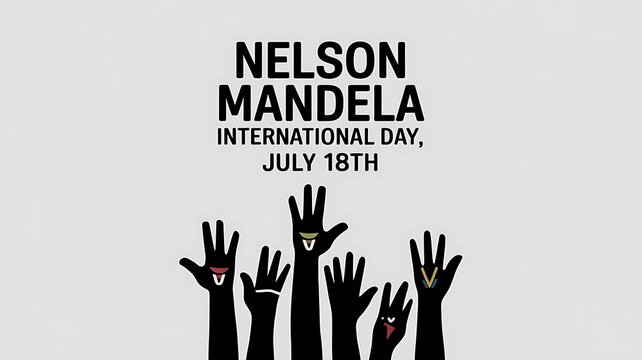 Nelson Mandela International Day, July 18th Celebrated with Raised Hands - Powered by Adobe