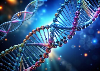 DNA Double Helix Structure Isolated on Transparent Background for Genetics and Biology Studies, Scientific Illustration, Educational Resources, Medical Research, Biotechnology, Molecular Biology