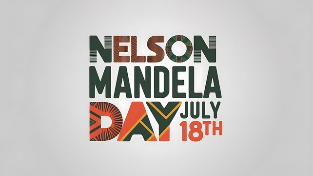 Nelson Mandela Day Graphic with African Patterned Letters - Powered by Adobe