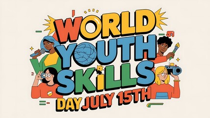 Obraz premium World Youth Skills Day Celebrated on July 15th with Diverse Young People