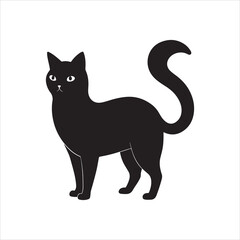 Obraz premium Cat silhouette vector illustration for creative design, pet-themed projects, and decorative graphics use