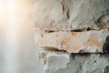Close-Up of Textured Rock Wall with Soft Lighting