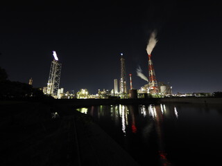 兵庫県姫路市網干工場地帯の工場夜景