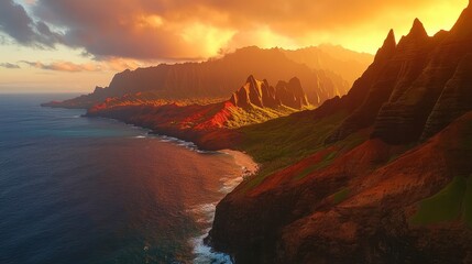 Hawaii, sunset, travel, landscape, vacation 