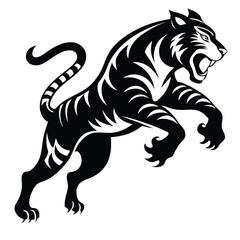 Angry Tiger Jump hungry victor illustrator  eps