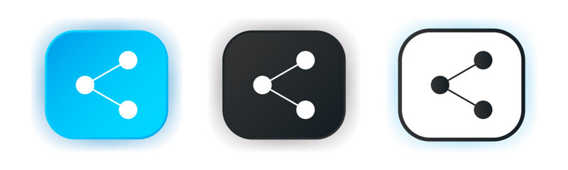 Compound icon set. Share button design. Design for app icons. Button template. Vector illustration. 