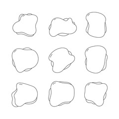 Abstract blob line icon collection. outline style. isolated illustration