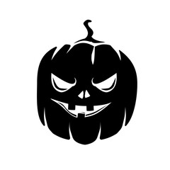 Scary Jack-o-lantern pumpkin Icon Illustration