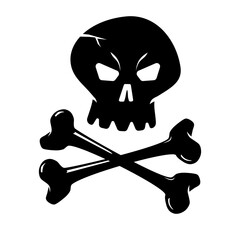 Skull & Crossbones Vector Icon Illustration