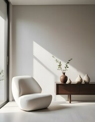 Modern minimalist living room.
