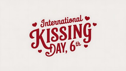 International Kissing Day, 6th, Celebrated with Hearts and Text