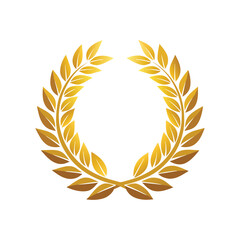 Obraz premium Golden Laurel Wreath Vector Illustration Elegant Symbol of Victory, Honor, and Prestige with Classic and Regal Design