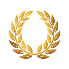 Golden Laurel Wreath Vector Illustration Elegant Symbol of Victory, Honor, and Prestige with Classic and Regal Design