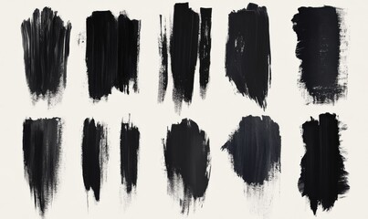 Grunge dark black sketch templates featuring rough paint brush textures Perfect for artistic designs that need bold raw brush strokes