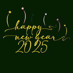 Happy New Year 2025 Vector Shape