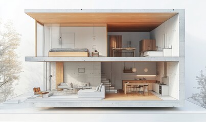 Concept of home refurbishment, showing the transformation and renovation process of a residential space