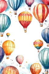 Obraz premium Explore the magic of colorful hot air balloons in a dreamy sky a journey of adventure and serenity awaits you!