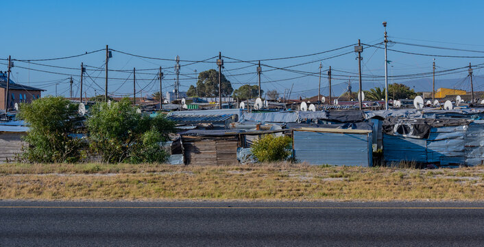 Township Siedlungsgebiet Langa vor der Stadt Kapstadt S&uuml;dafrika