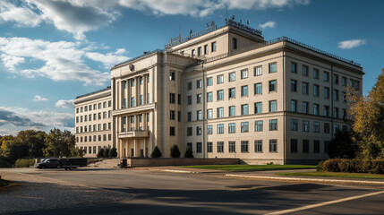 Naklejka premium aerial view of the city, aerial view, State Security building