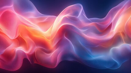 Fototapeta premium a vibrant abstract background blends pink blue and orange smooth lines and twisted shapes evoking a sense of motion and fluidity in this colorful composition