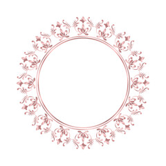 Damask Round Wreath rose gold circular round ornament floral Abstract pattern, Classic Victorian traditional style, illustration Vintage Design, Flower frames, Mandala, Antique, Moroccan frame